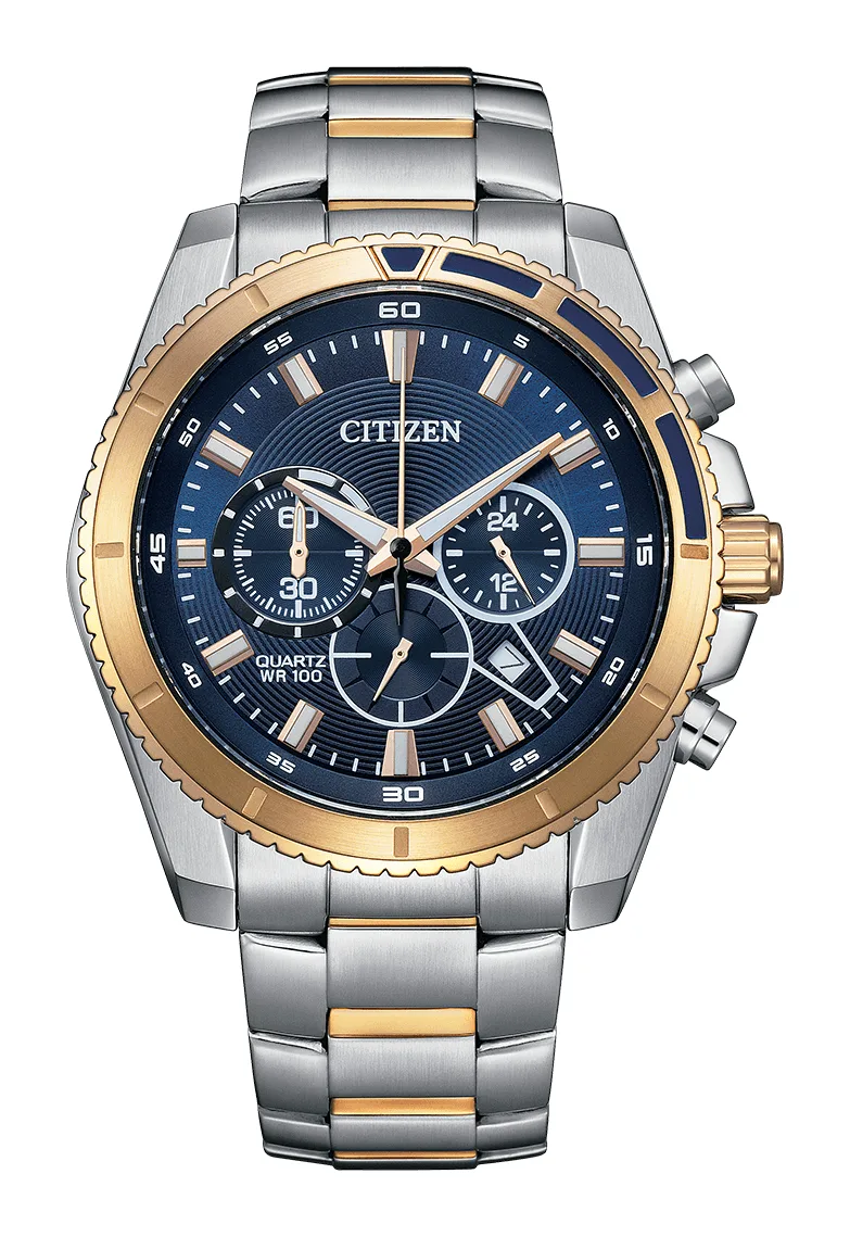 Citizen Quartz Chronograph Blue Dial Two-Tone Men's Watch AN8206-53L (official image: Citizen)