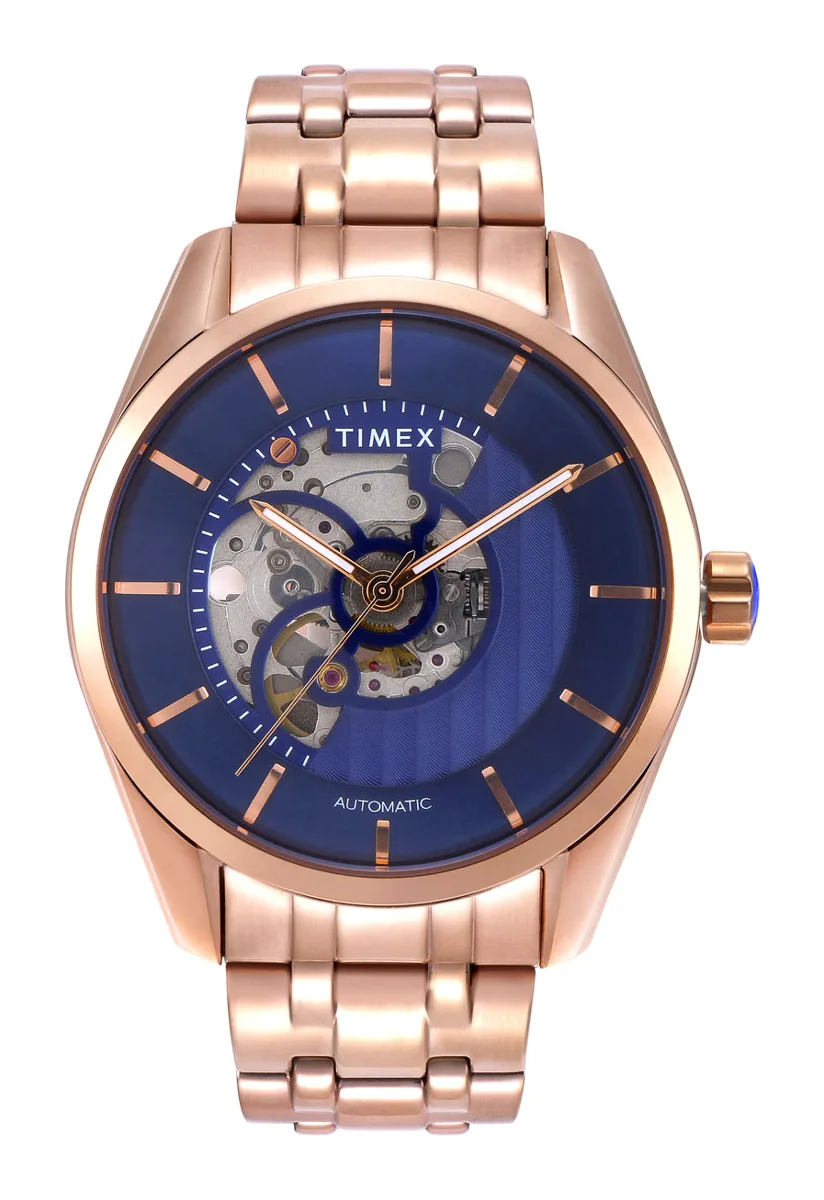 Timex E Class Automatic, Blue Open-Heart Dial (TWEG17504) (official image: Timex)
